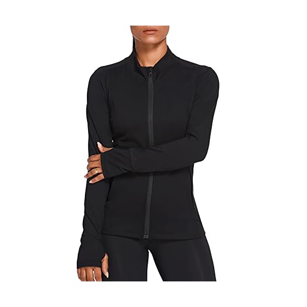 Pinspark-Womens-Track-Jacket-Breathable-Running-Jacket-Zip-Up-Sportswear-Slim-Fit-Workout-Tops Pinspark Women Workout Jackets Running Yoga Active Jacket Zipper Track Tops Long Sleeve Sportswear Black L