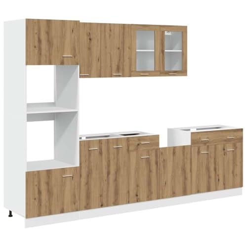 vidaXL Ensemble de 7 Meubles de Cuisine Lyon en chêne Artisanal
