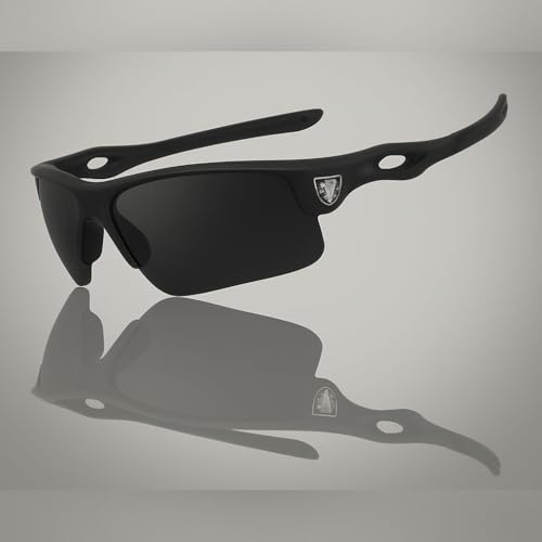 Image of IFLASH Non Polarized Mirrored Oversized Sports Sunglasses for Men Women, Outdoor Cricket Cycling Hiking Fishing Running Driving Baseball UV 400 Protection Anti Glare Goggles (BLACK - GREY)
