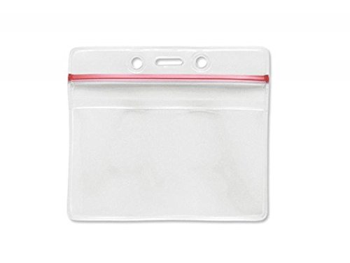1815-1010 Vinyl Horizontal Badge Holder with Resealable Top, 4.25 W x 3.70 L, Clear