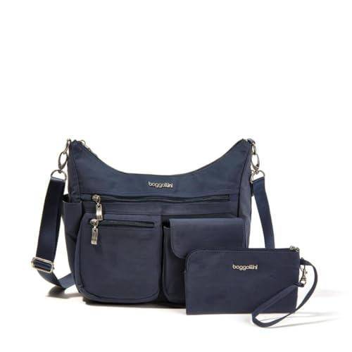 Image of Baggallini Modern Everywhere Crossbody Bag for Women 11x9x4.5 Rfid Hobo Bag
