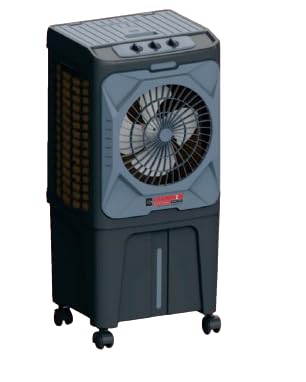 Champion Electrical Turbo Cool New Model Air Cooler | Powerful Motor Honey Comb Pads 4 Way Swing Castot Wheels Water Level Indicator 1Yr Warranty| 3-Speed Control White Cooler for Room For 45-liter