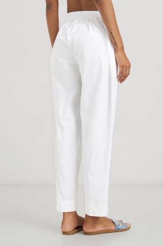 Image of Rangmanch by Pantaloons Women's Cotton Stretch Bottoms | Slim Tapered Fit | Mid Rise Waist | Ankle Length