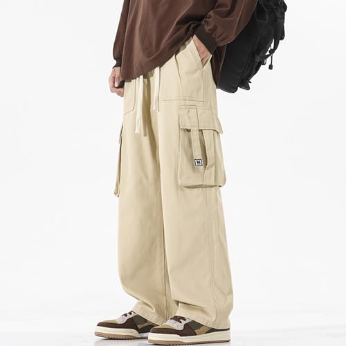 XYXIONGMAO Men's Hip Hop Casual Sweatpants Pleated Overalls Black Loose Techwear Streetwear Joggers Multi-Pocket Cargo Pants2