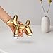 Notakia Large Golden Cute Ceramics Balloon Dog Statue Crafts Living Room Desktop Decorations,Handmade Modern Small Ceramic Animal Statue Ornament Home Decor Accents