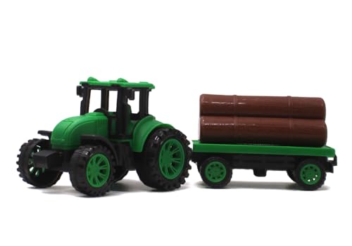 Image of Neokiddo Toys Friction Powered Trolley Farm Tractor Toy for Kids & Toddlers /Boys & Girls (Forest Green)