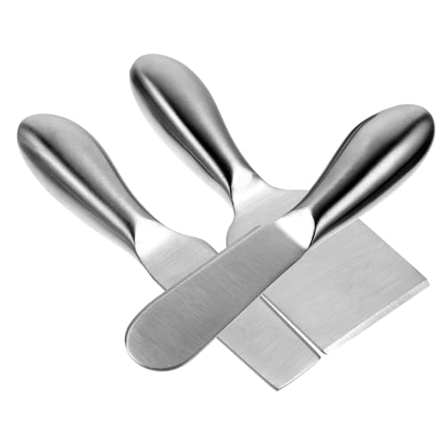 Ciieeo Spatola Per Formaggio e Burro in Acciaio 3 Pezzi, Attrezzi Essenziali Per Cucina Domestica, Raschietto Per Confettura Portatile e Affettatrice Per Formaggio Pratica