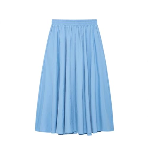 Women's Summer Elegant Skirt Women Vintage Elastic Waist A-Line Long Straight Skirt2