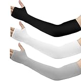 Arm Sleeves for Men Women - Silmy 3 Pairs UV Protection Cooling Arm Sleeves Sunblock Long Sun Sleeves Hands Arm Covers Long Sleeve for Cycling, Driving, Golf, Basketball & Outdoor Activity (Mixed)