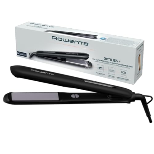 Rowenta Optiliss + Plancha de pelo, alisa y riza, pantalla led, agarre cómodo, revestimiento cerámico turmalina, 10 temperaturas, brillo radiante, calentamiento solo 15s todo tipo cabellos, SF3320 Rowenta Optiliss + Plancha de pelo, alisa y riza, pantalla led, agarre cómodo, revestimiento cerámico turmalina, 10 temperaturas, brillo radiante, calentamiento solo 15s todo tipo cabellos, SF3320