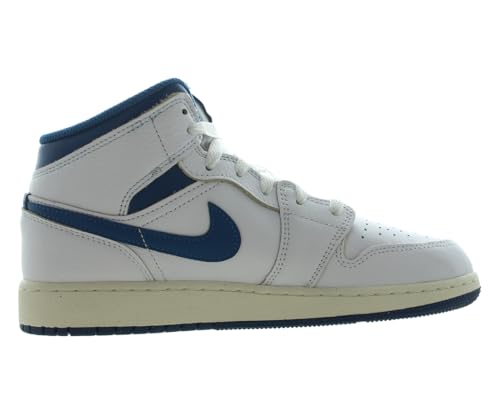 Jordan Big Kid's 1 Mid SE White/Industrial Blue-Sail (FN7432 141)3