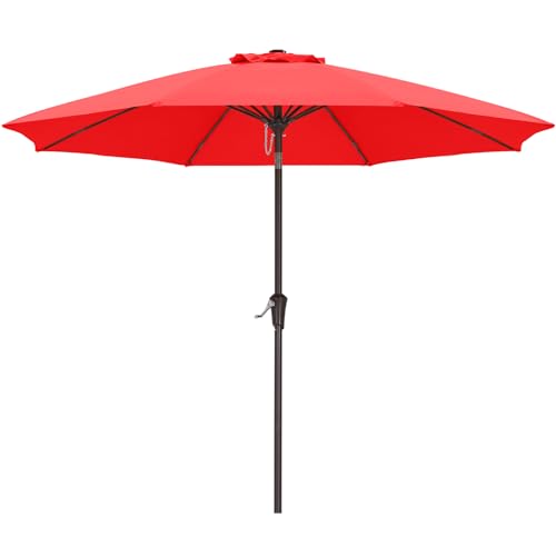 Image of ABCCANOPY 9FT Patio Umbrella Outdoor 8 Ribs Table Umbrella(Red)