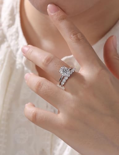 getlove Moissanite Wedding Band for Women 18K White Gold Plated 925 Sterling Silver D Color VVS1 Clarity Moissanite Half Eternity Band Stackable Ring Size 4-113