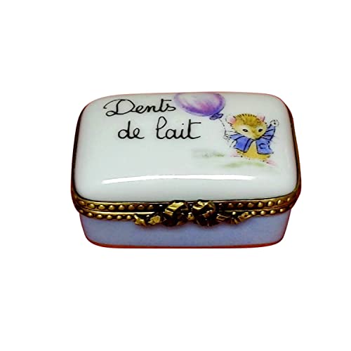 Dents De Lait Blue Rectangle Limoges Porcelain Box