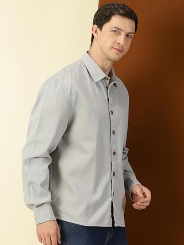 Image of Thomas Scott Men's | Solid | Full Sleeve | Loose Fit | 100% Cotton | Single Pocket | Spread Collar | Casual Shirt