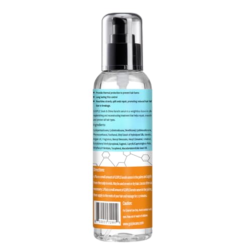Keratin Protein Hair Serum for Frizzy Hair - Keratin Hair Serum Nourishes & Repair Hair with Castor Oil for Dry Damaged Hair - Keratin Hair Treatment Heat Protectant Oil for Shine Prevent Hair Burns - Thumbnail 2