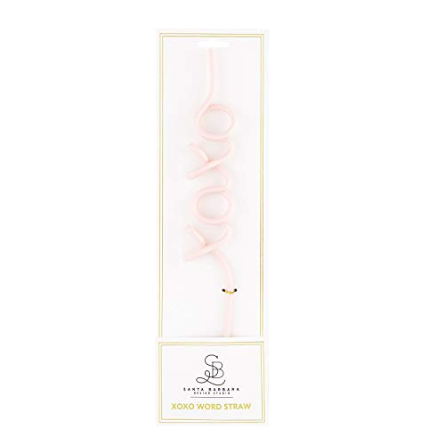 Pitillo reusable de plástico diseño palabra XOXO 11 pulg miniatura 2