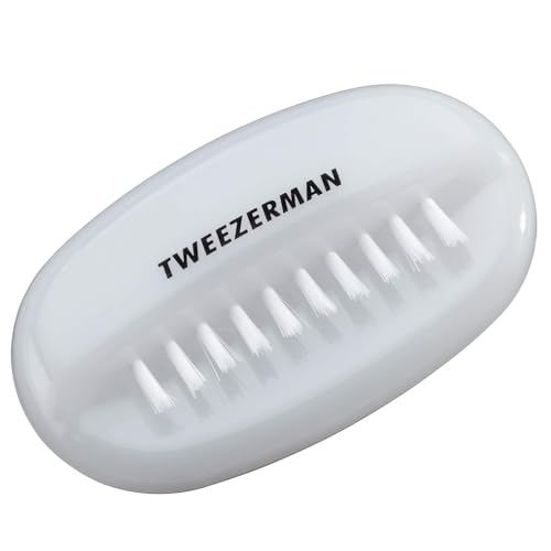 TWEEZERMAN Nagelbürste Dual (Zwei Borsten, Reinigungsbürste für Fingernägel und Hände, stark und robust, Schmutz und Ablagerungen entfernen), Weiß