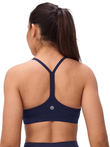 Image of Womens Y Back Padded Sports Bra Strappy U Neck Butter Soft Low Impact Workout Bras Yoga Pilates Walking