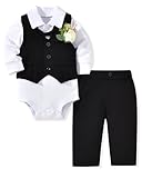Baby Boy Suits Infant Gentleman Outfit Formal Suit Set 3-6 Months Black