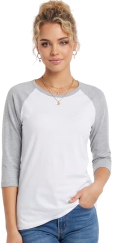 Image of ToBeInStyle Women's Classic Two Color Cotton Baseball T-Shirts