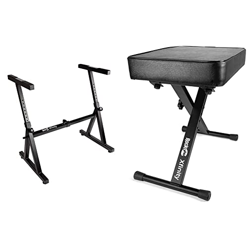 Support de clavier RockJam robuste en Z pour pianos numériques et claviers électroniques – Noir & Banc de clavier Premium RockJam rembourré réglable ou tabouret de piano numérique - Les Beatles, Paul McCartney, John Lennon, RIngo Starr, George Harrison Support de clavier RockJam robuste en Z pour pianos numériques et claviers électroniques - Noir & Banc de clavier Premium RockJam rembourré réglable ou tabouret de piano numérique