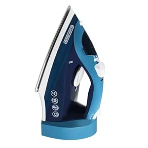 BLACK+DECKER Steam Iron for Clothes with Retractable Cord, Vertical Steaming, Anti-Drip Design, Spray Mist and Auto Clean Button, 1200W