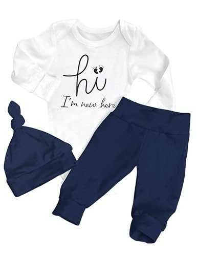 Image of AGAPENG Baby Boy Clothes Newborn Boy Outfits Infant Letter Print Romper Long Pants Hat 3PCS Baby Boy's Clothing