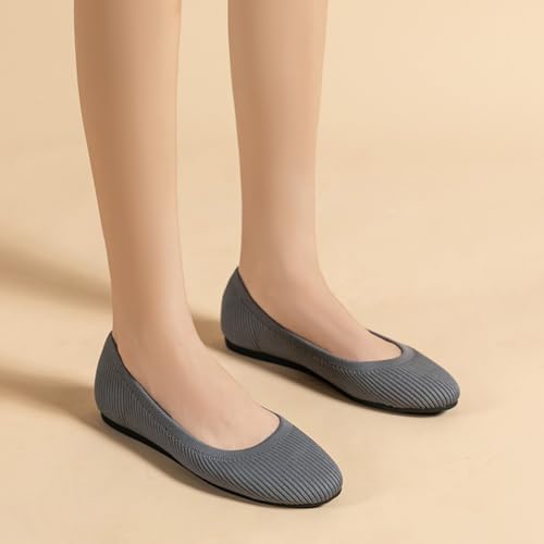 Women's Round Toe Ballet Flats Knit Flats Slip On Shoes Dressy Casual Office Wear,Model XTZ-Y2ZW 6