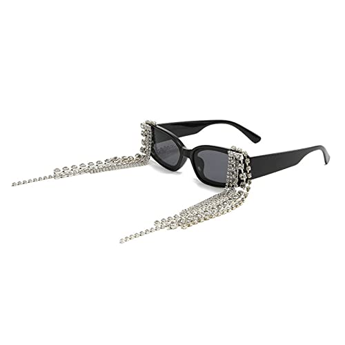 willochra Vintage Tassel Rhinestones Sunglasses Women Luxulry punk Sun Glasses Unique Diamond Eyeglasses2