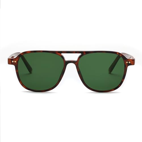 FEISEDY Vintage Square 70s Aviator Sunglasses Women Men Classic Trendy Acetate Frame UV400 Sun Glasses B01174