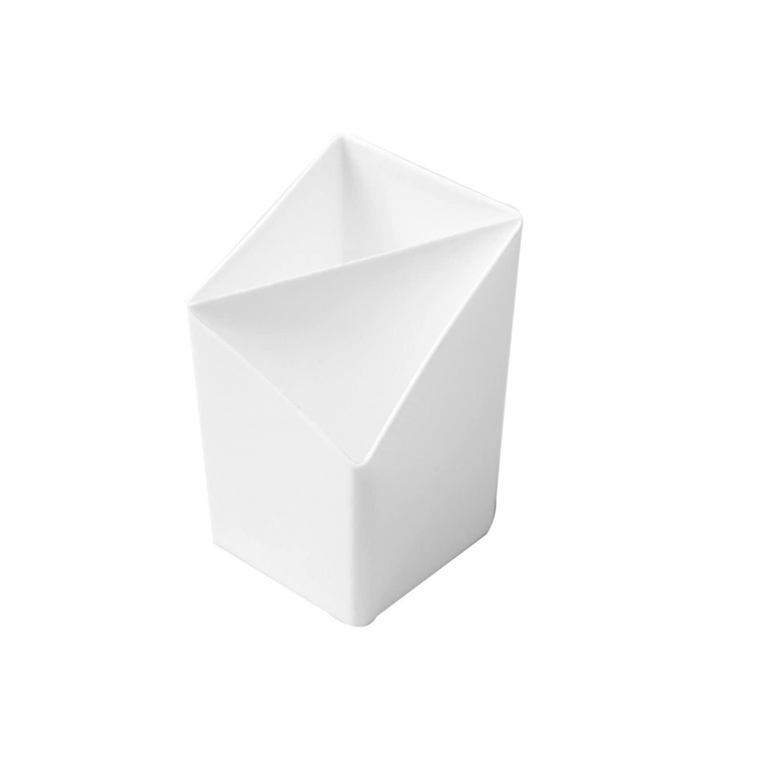 JINGYAN Pencil Holders Multifunctional Pen Holder Office Desktop Stand Pencil Stationery Organizer Makeup Brush Storage Box(White)