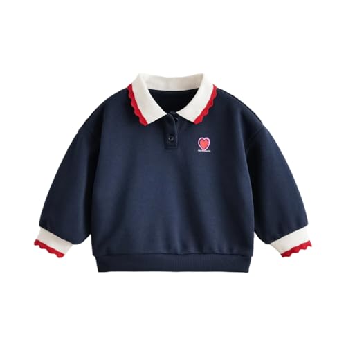 marc & janie Toddler Girl Heart Polo Collar Sweatshirt Top 551179