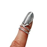 Boho Sterling Silver Fingernail Ring: Unique Nail Armor, Adjustable Fingertip Ring, and Claw Ring - A Bold Statement Piece and Protective Finger Armor