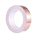 Zalava Nastro in Rame 30 mm*25 m，Nastro Adesivo in Lamina di Rame, Nastro Ramato Conduttivo per Schermatura EMI e RF, Circuiti di Carta, Riparazioni Elettriche, Messa a Terra, Repellente per Lumache