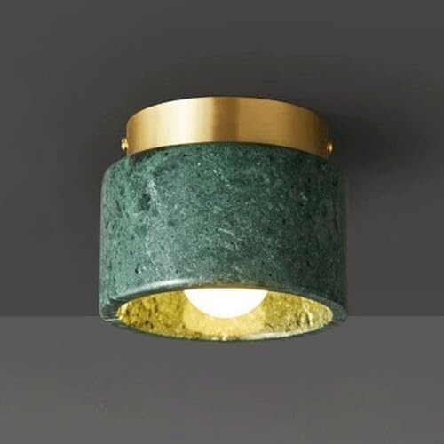 Plafonnier en marbre et laiton brossé noir QTHWB pour couloir