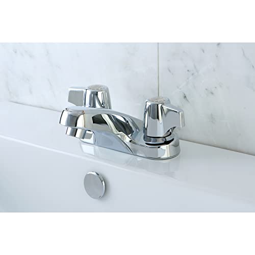 Grifo de lavabo centerset sin goteo con chorro aireado y acabado cromo espejo 3