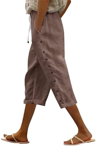 online shopping linen capri pants for women petite linen pants womens capris for summer clearance ladies linen SPRING SUMMER PANTS FOR WOMEN 2025 striped linen pants linen blend pants for women