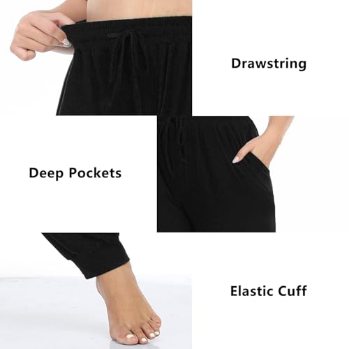 Women's Plus Size Joggers Cotton Sweatpants Casual Lounge Yoga Pants Drawstring with Pockets4