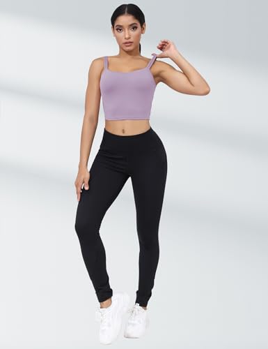 Image of LUYAA Womens Workout Sports Bras Backless Padded Yoga Tank Tops Crop Twist Low Back Cami Bra for Gym