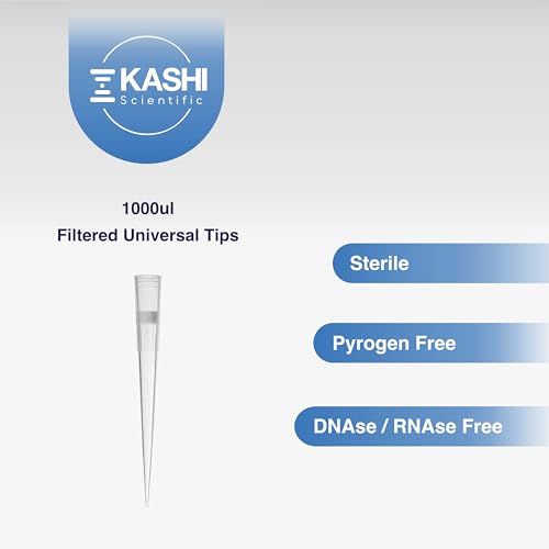 Image of Kashi Scientific 1000uL Universal Filter Pipette Tips, 1ml Sterile Bulk Clear Pipet Tips with Graduation, Low Binding, DNase RNase Free [1000ul Filter, 5000pcs]