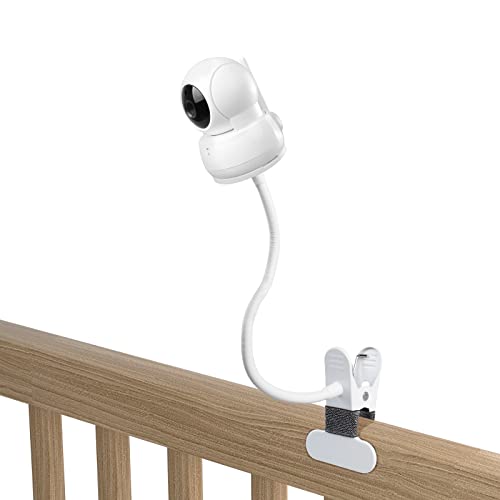 HOLACA Support à clip flexible compatible avec le babyphone VTech VM923/924 sans outils ni dommages au mur - Blanc (support à clip)