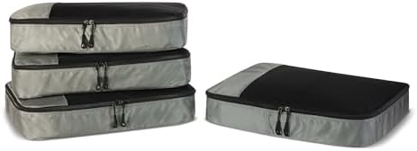 Amazon Essentials 4-Piece Packing Cubes Travel Accessories Set, L...
