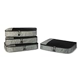 AmazonBasics 4 Piece Packing Travel Organizer Cubes Set - Large, Grey