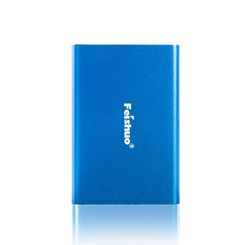 FEISHUO Portable External Hard Drive, HDD USB 3.0 for PC, Mac, Windows, Linux, Android OS(1T, Blue)