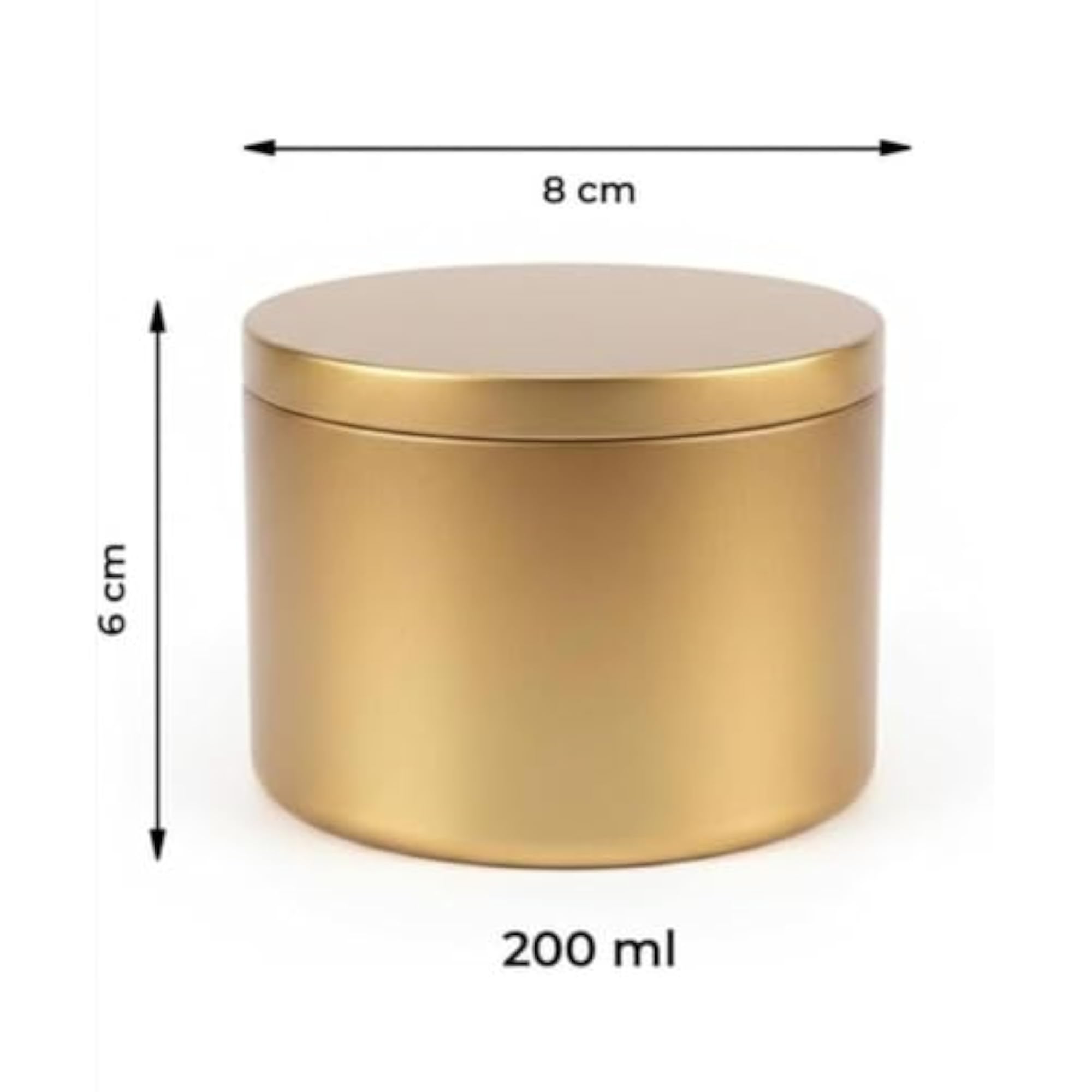 Single Golden Candle Tin with Lid for Candle Making, 200ml