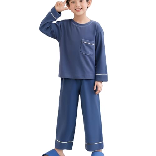 Little Boys Lightweight Pants Set Round Neck Tops and Straight Leg Pants
