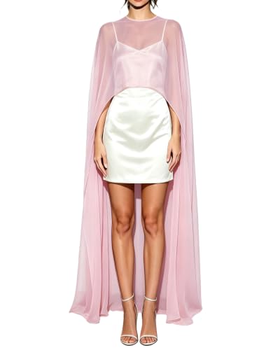 Women Long Chiffon Cape Mesh Sheer Poncho Shawl Tops
