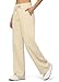 Willit Womens Wide Leg Sweatpant Hight Waisted Baggy Lounge Outside Fashion Pants with Pockets Cotton Casual Athletic Khaki L 29