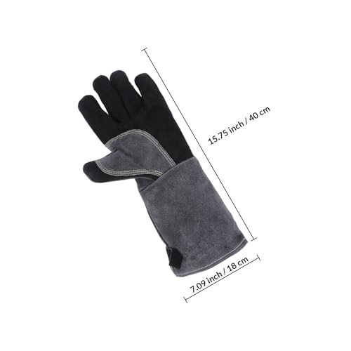 Guantes resistentes al calor alargados para barbacoa y soldadura sin quemaduras 2